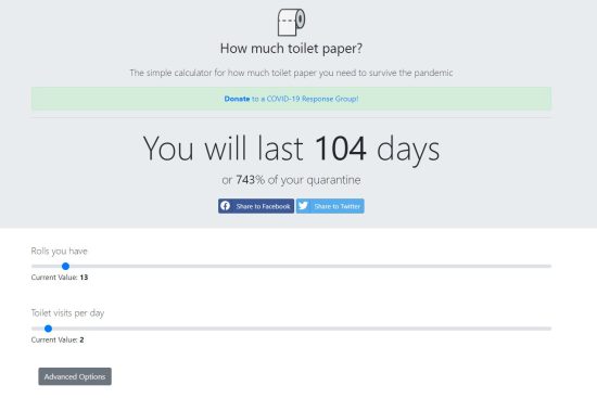 Η ιστοσελίδα που υπολογίζει πόσες ημέρες θα σου κρατήσει το χαρτί υγείας