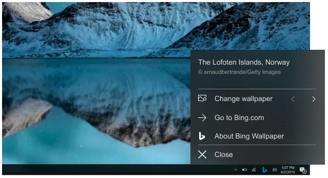 Bing Wallpaper - Αυτόματη αλλαγή φωτογραφιών στο παρασκήνιο