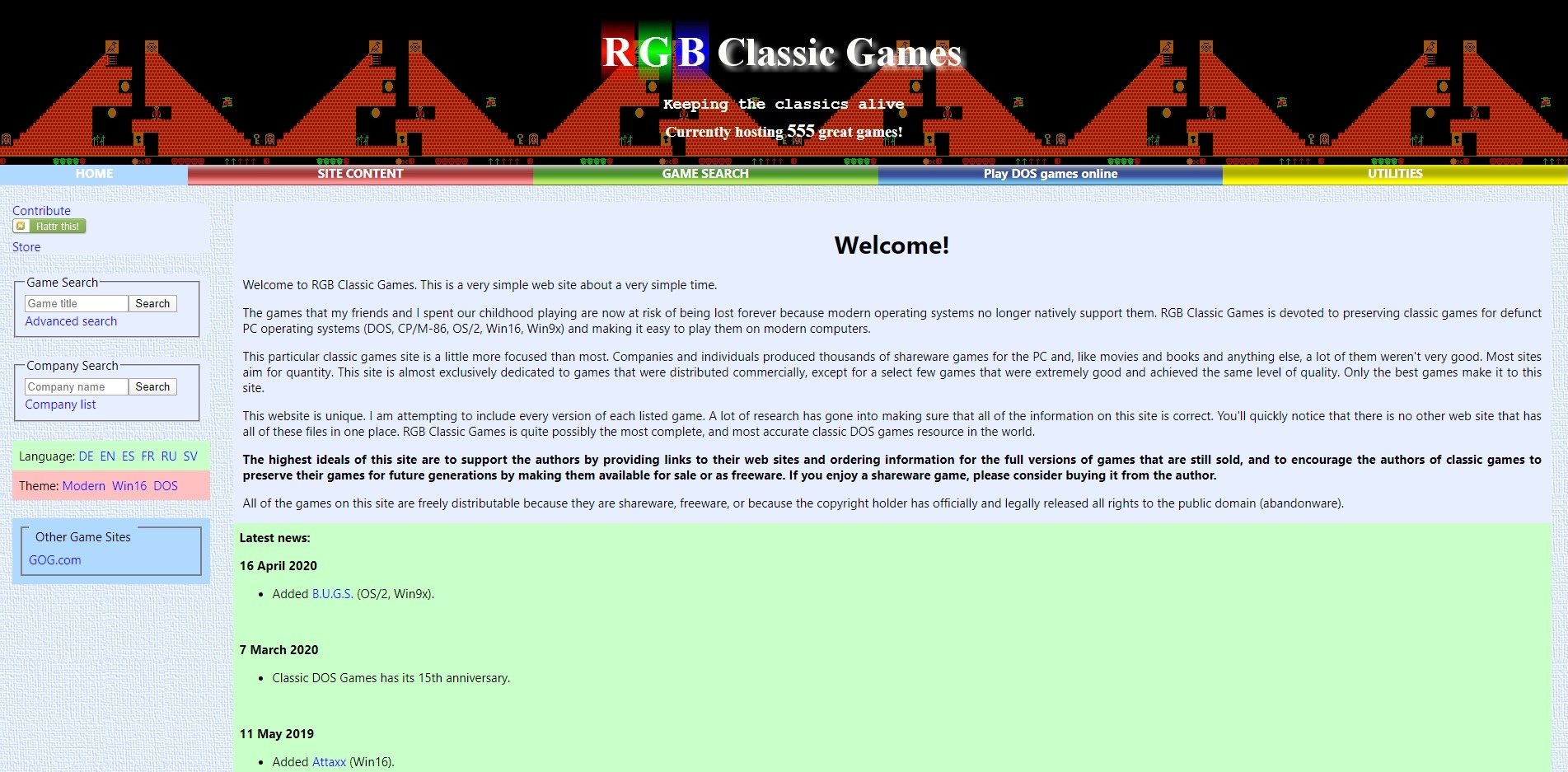 RGB Classic Games - Οι καλύτερες ιστοσελίδες με δωρεάν παλιά games (DOS)