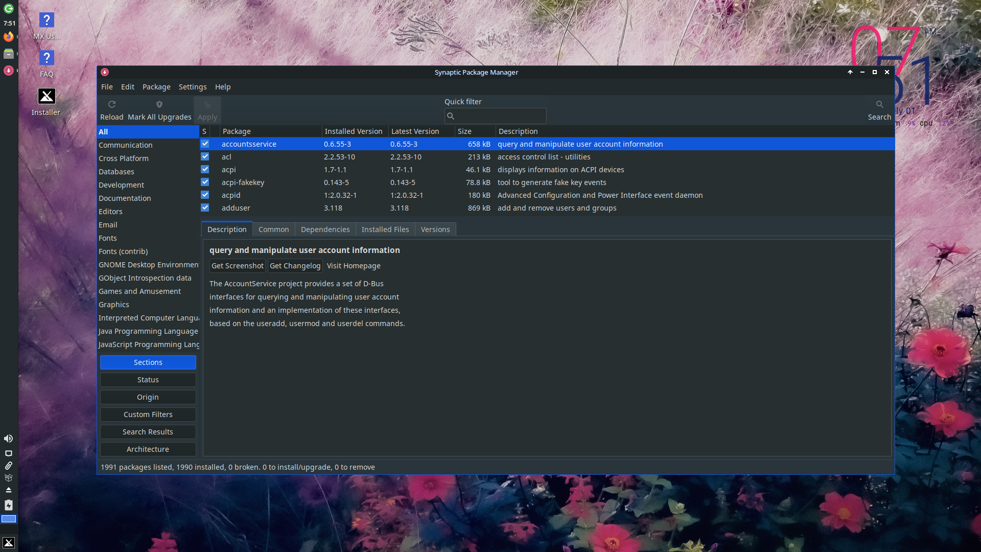 Synaptic Package Manager στο MX Linux
