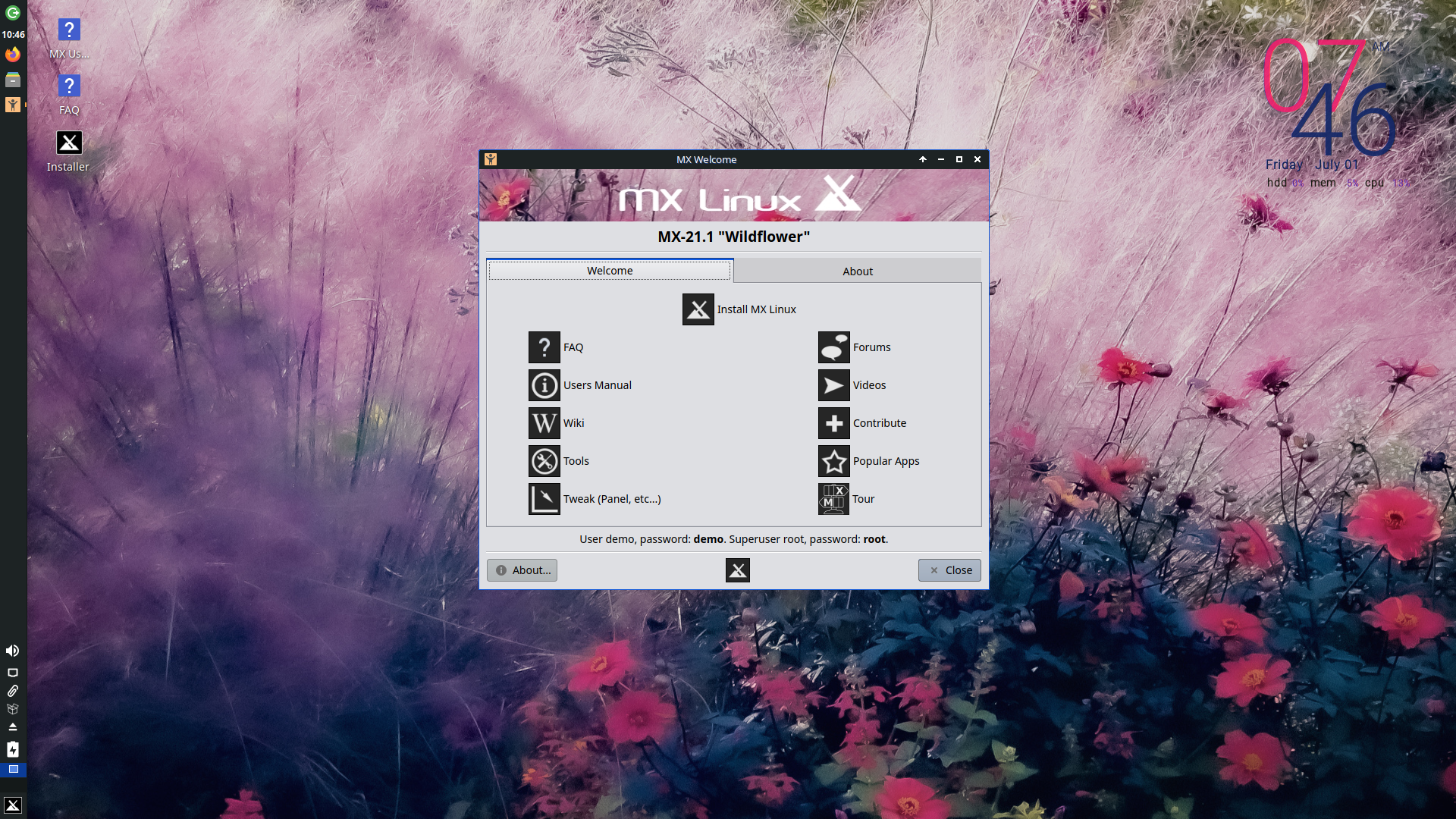 MX Linux με Xfce γραφικό περιβάλλον