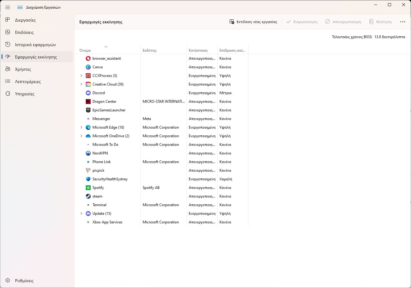 Εφαρμογές εκκίνησης στα Windows 11