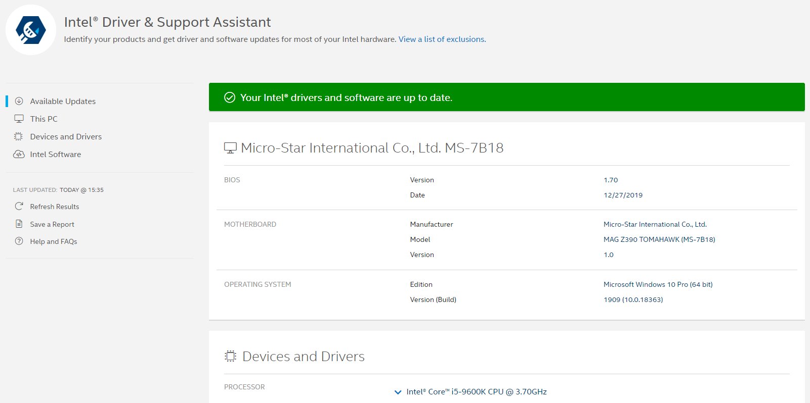 Intel Drive and Support Assistant 1