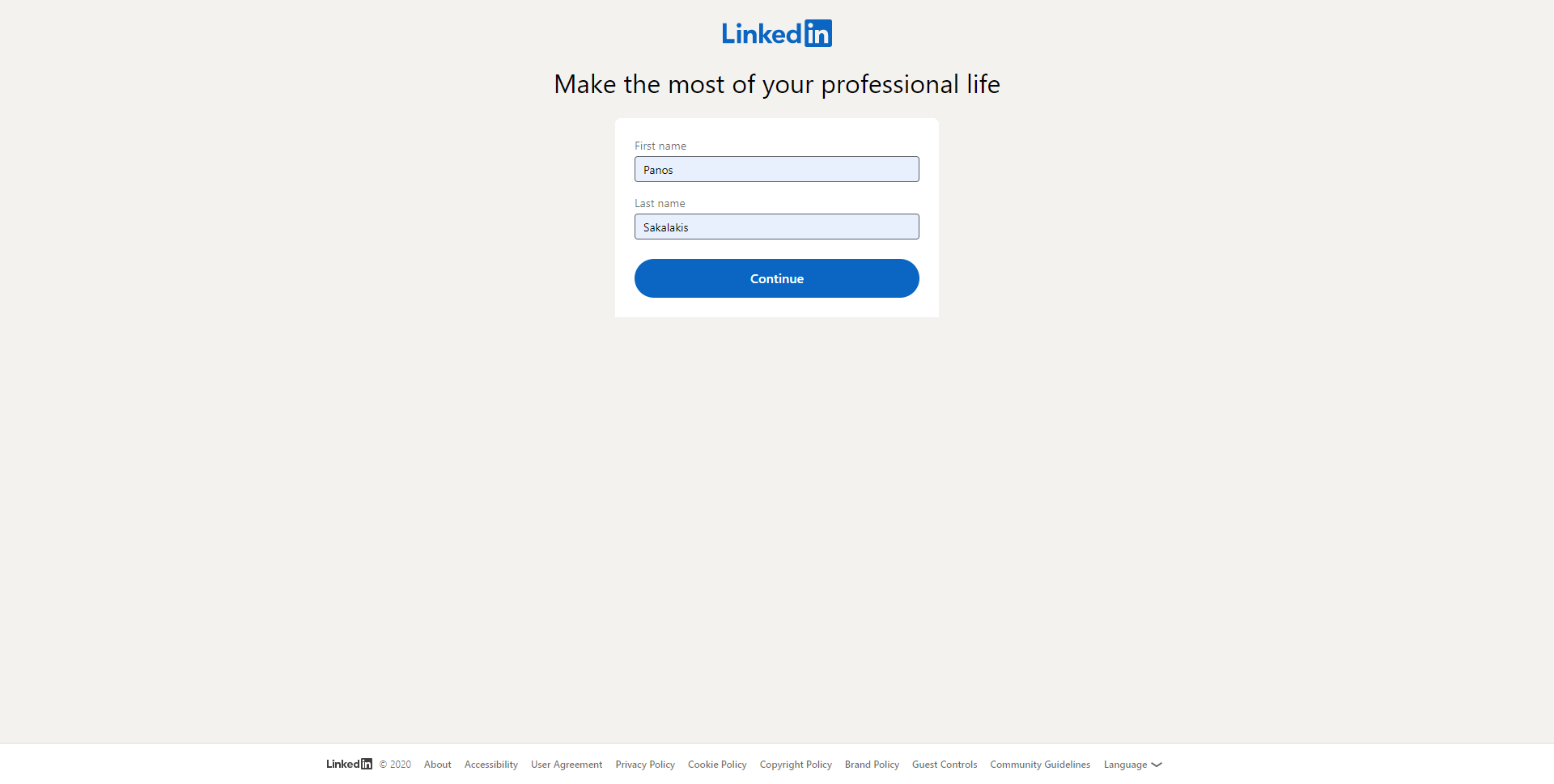 Δημιουργία λογαριασμού στο Linkedin
