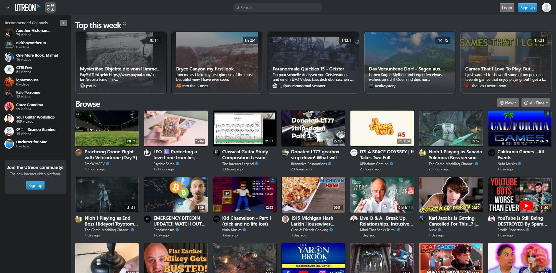 Ιστοσελίδες σαν το YouTube για βίντεο και μουσική Utreon - Ιστοσελίδες σαν το YouTube για βίντεο και μουσική