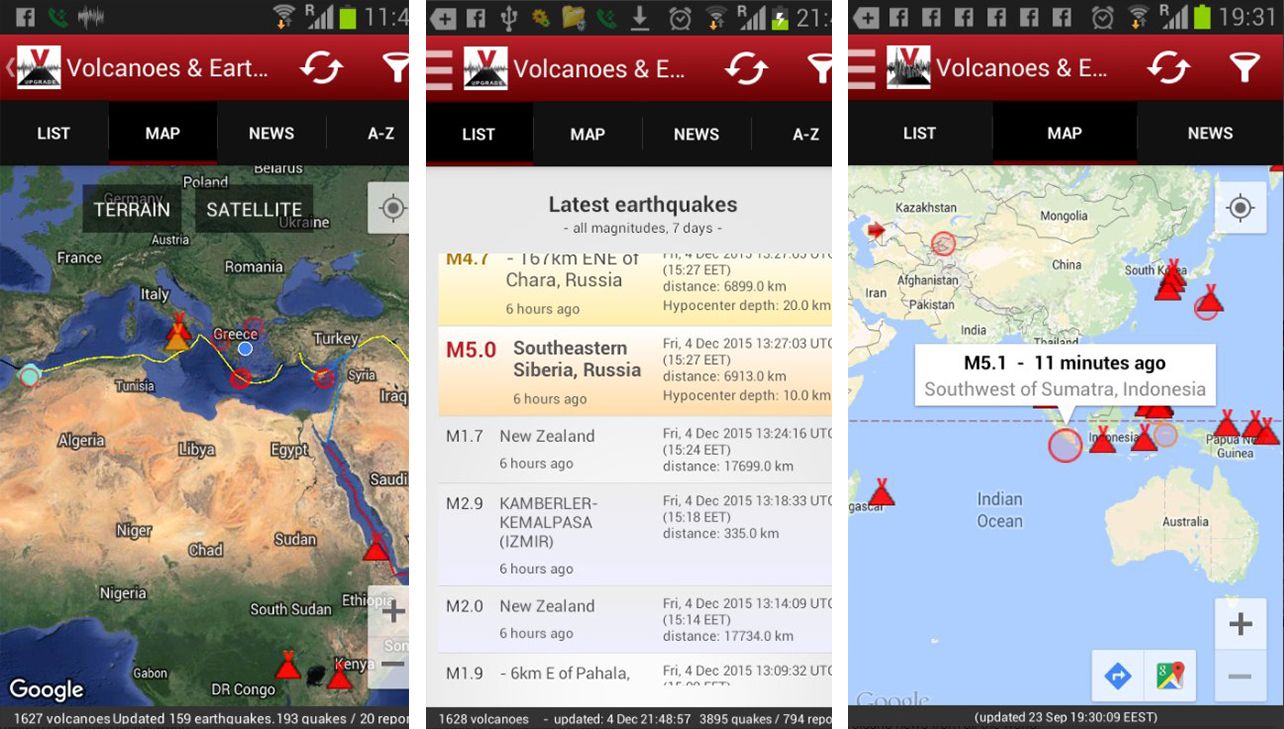 Σεισμός Τώρα: 5 Δωρεάν εφαρμογές για σεισμούς Volcanos & Earthquakes