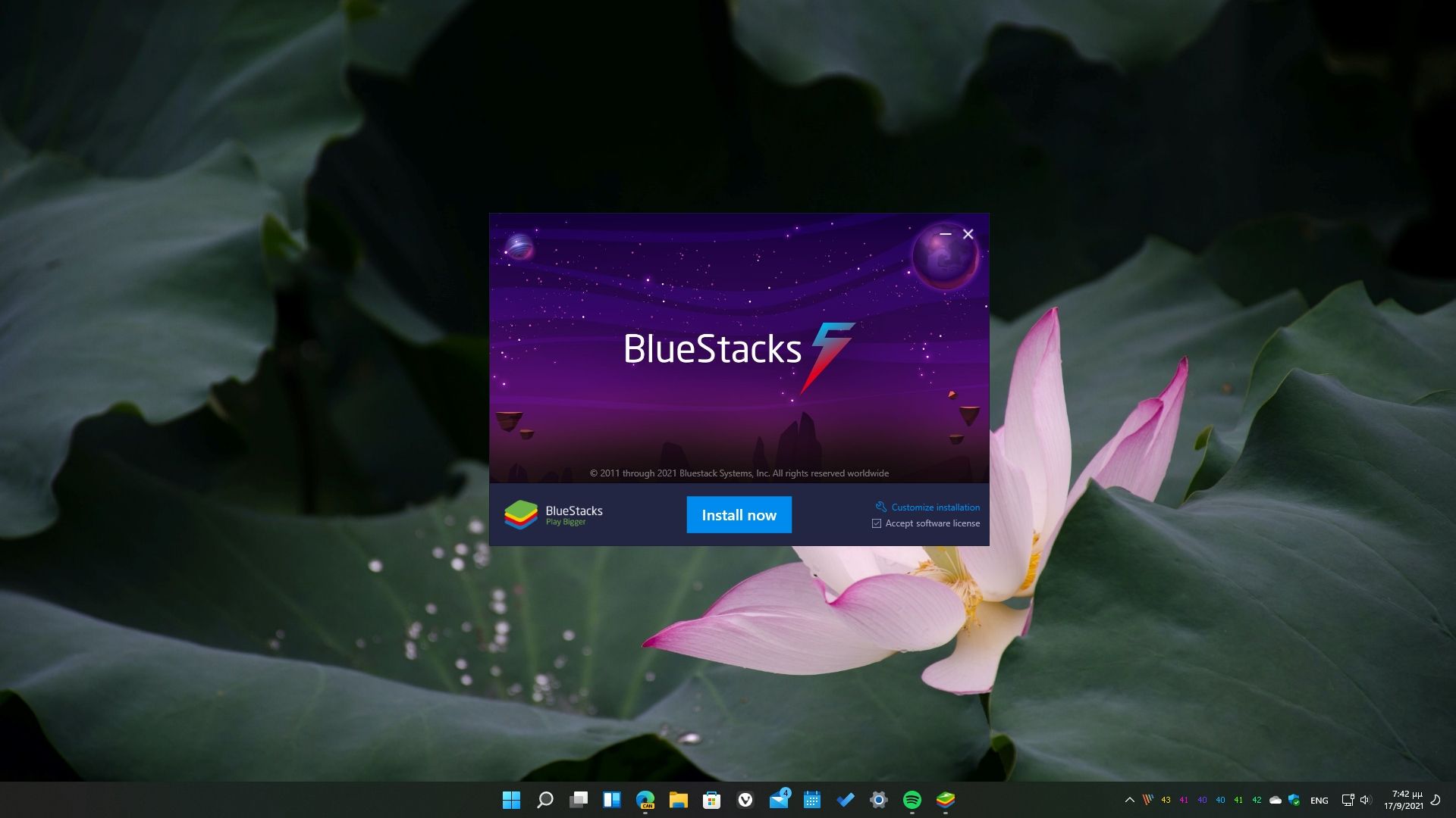 Εγκατάσταση του Bluestacks