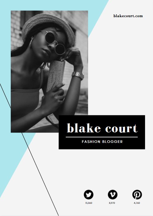 Blue Black Modern Fashion Blogger 1