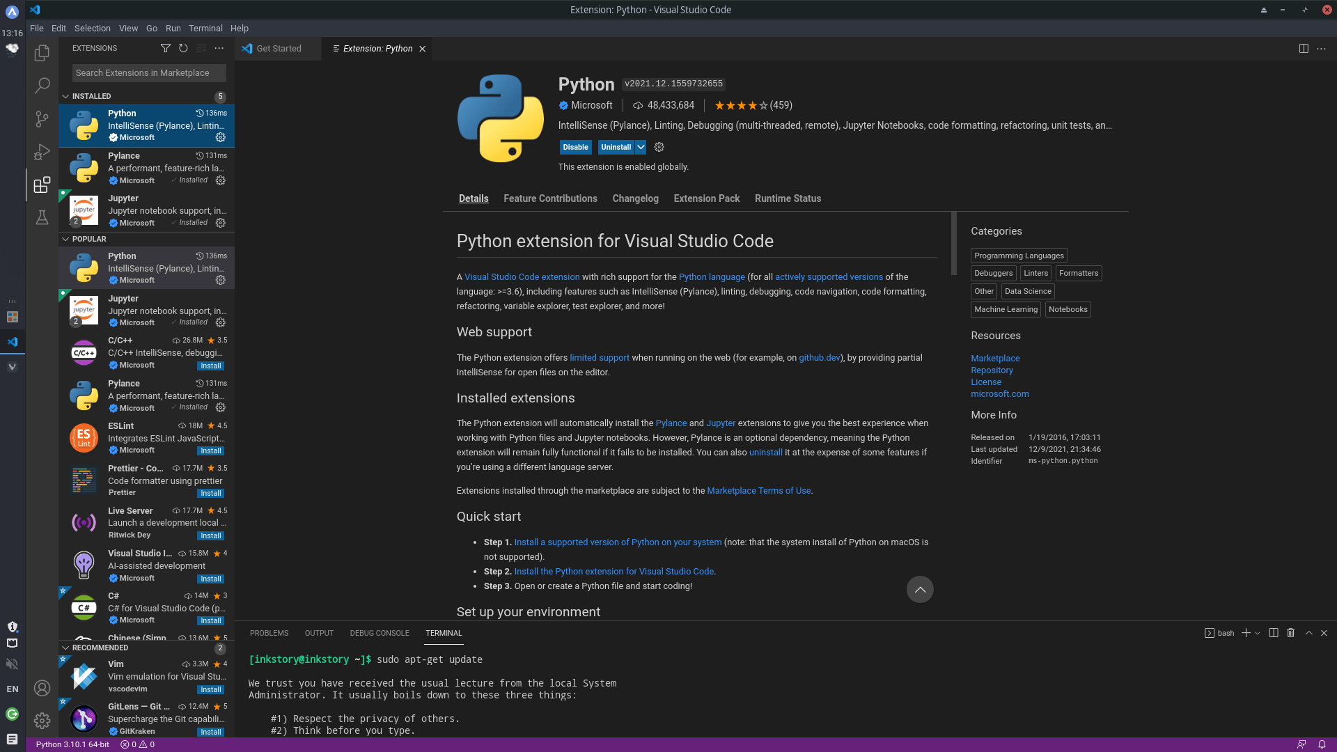 10 Λόγοι για να χρησιμοποιήσεις το Linux Microsoft Visual Code Studio στο Manjaro LInux