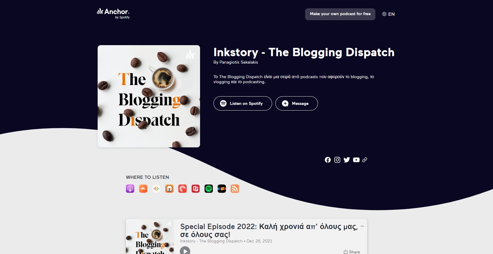 The Blogging Dispatch στο Anchor