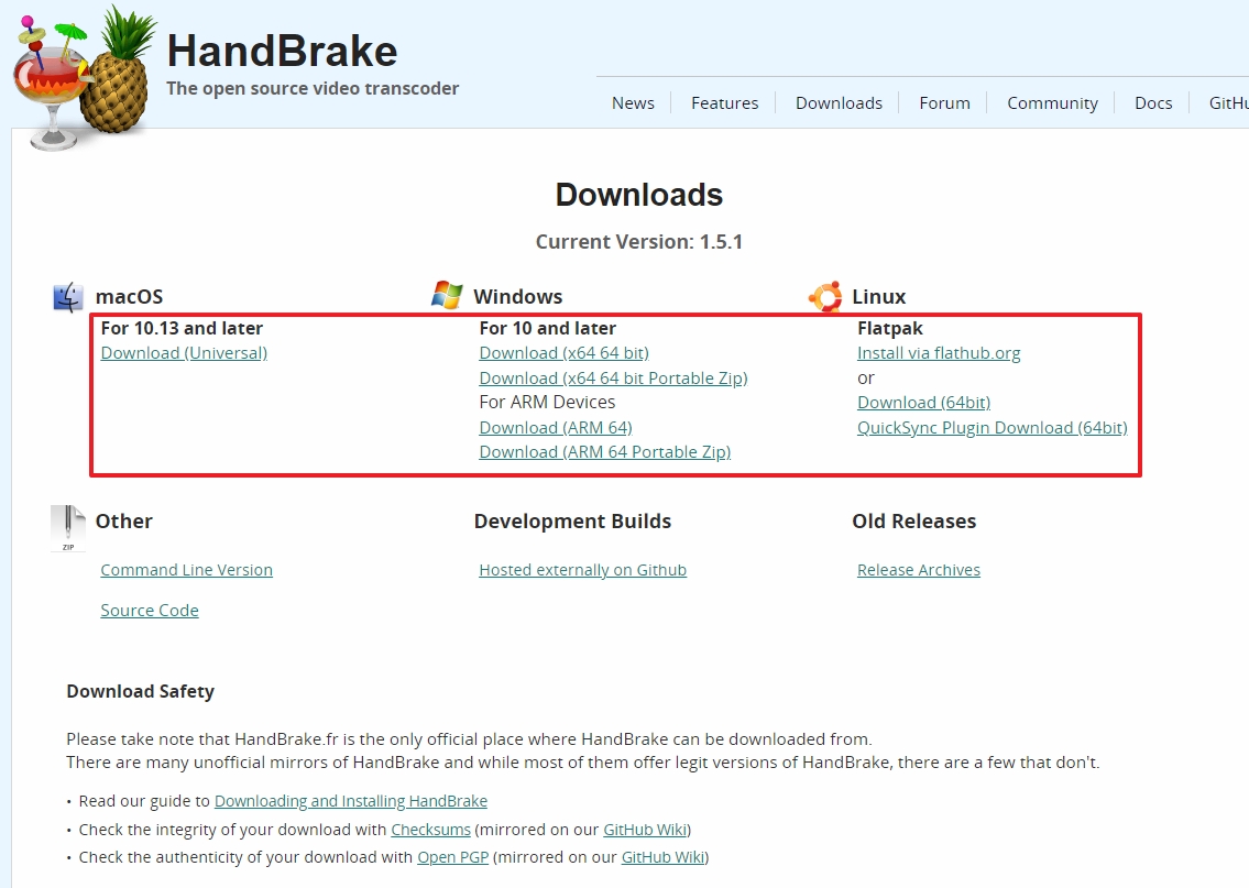 Κατέβασμα του HandBrake