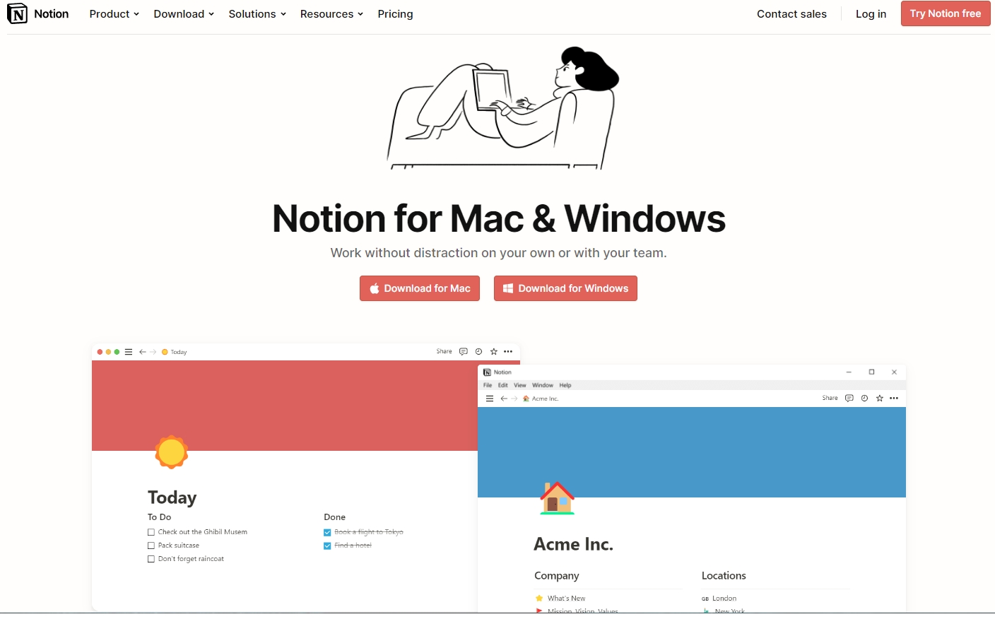Notion για Windows και Mac