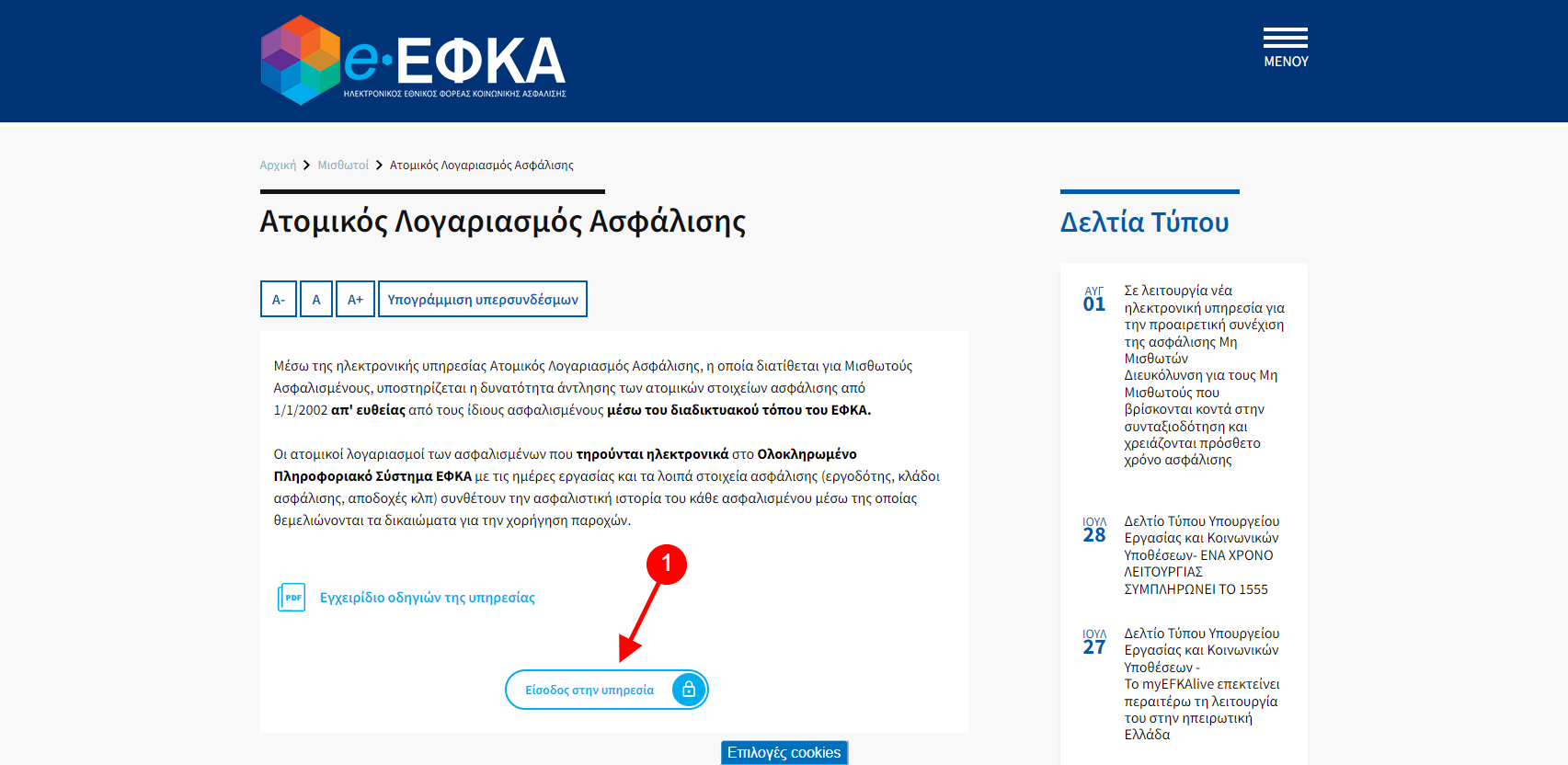 Ατομικός Λογαριασμός Ασφάλισης (ΕΦΚΑ - GOV)