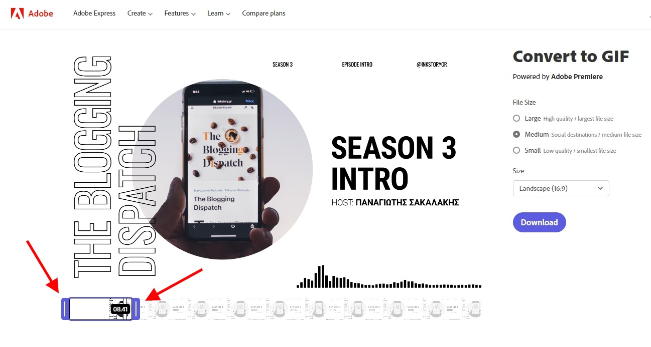 Πως να δημιουργείς GIF εικόνες από βίντεο δωρεάν
