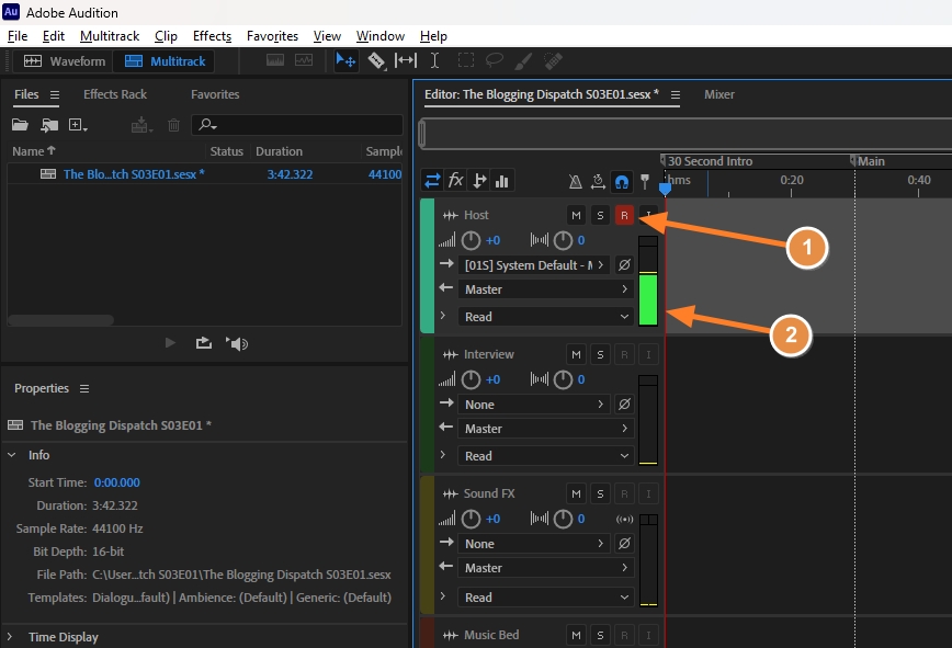 Εγγραφή φωνής στο Adobe Audition